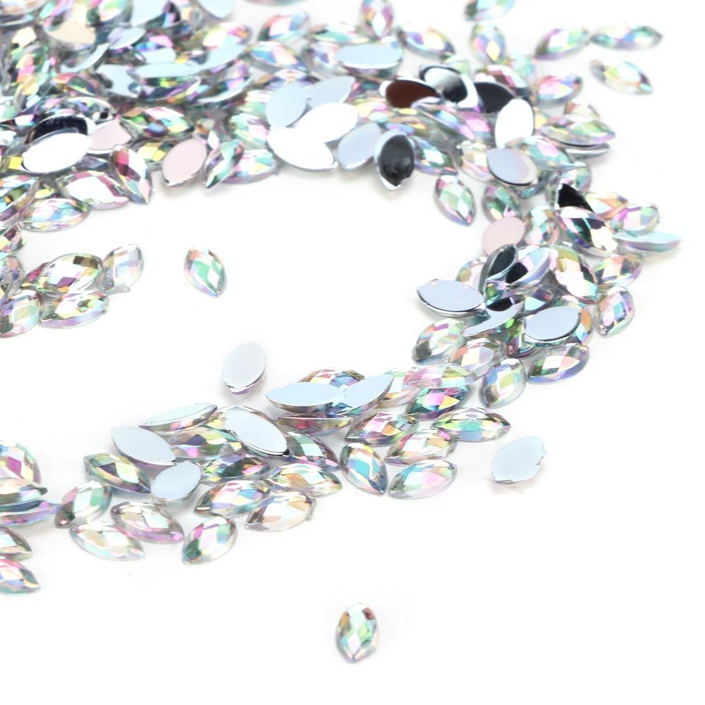 1000PCS Flatback Horse Eye Rhinestones AB Glass Rhinestones Flatback Rhinestones Crafts DIY белый