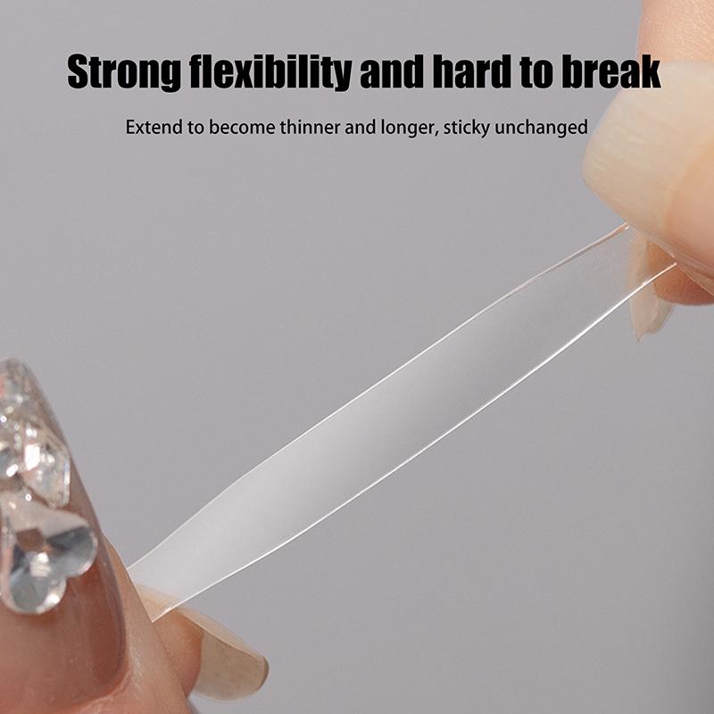 60Pcs Elliptical Traceless Double-Side Adhesive Tape Gel For False Nails Display Stand Ultra-Thin Soft Jelly Glue Sticker