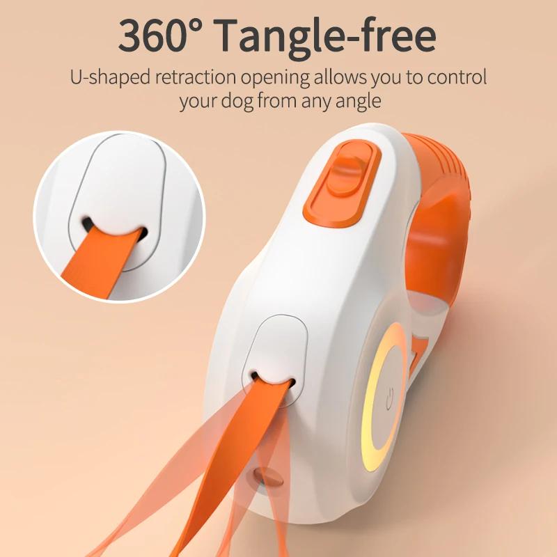 5M Automatic Dog Leash Retractable LED Luminous Leading Fashion Light Straps For Dog Puppy Pet Flexi Walking Running Lead