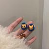 Cartoon kitten oval stud earrings simple and cute high-end earrings fashionable and versatile earrings