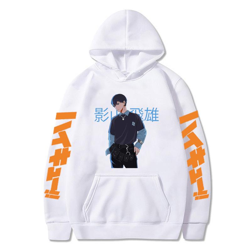 Haikyuu Аниме Мужская повседневная толстовка с капюшоном Весна Осень Уличная футболка Корейская версия Топы Оверсайз Несексуальная повседневная толстовка XS белый 1949₽