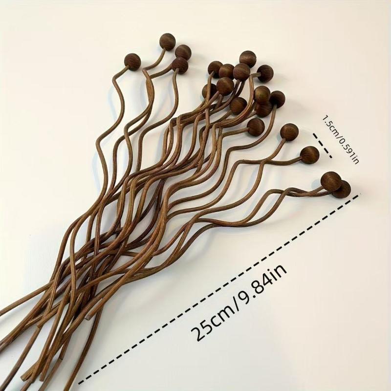 Wooden Bead Wave Shaped Rattan Reed Diffuser Sticks Replacement Refill For Home Fragrance Aromatherapy Office Home Decor