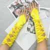 Arm Warmer Party Formal Gloves Bow Full Finger Gloves Temperament Women Long Gloves  Women