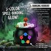 Window Display Ornaments Halloween Cauldron Light, Color Changing Glowing Pumpkin Skull Hanging Battery Operated Haunted House Decor Decor,