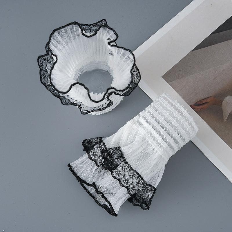Detachable Cuffs Lace Flower Fake Flared Sleeves Double Layer False Cuffs Sweater Blouse Tops Fake Sleeved Wrist Warmers