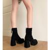 Autumn Winter Women Elastic Slimming Ankle Boots Female Platform Thick Heel Short Booties