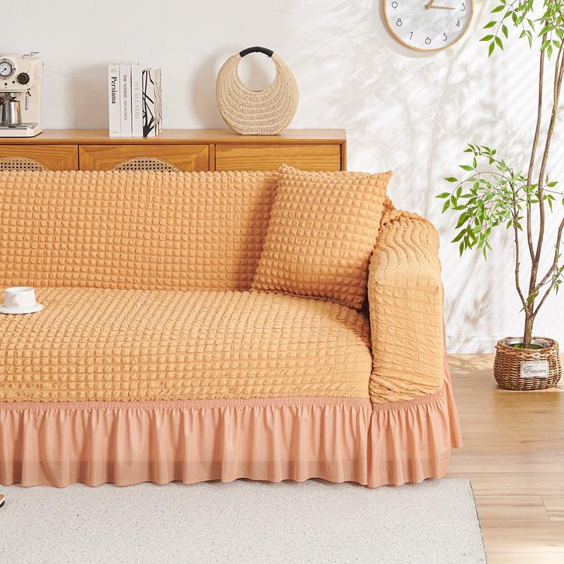 Sofa Cover Seersucker Skirt Model All Purpose Lazy All Inclusive Full Cover Elastic Sofa Cover