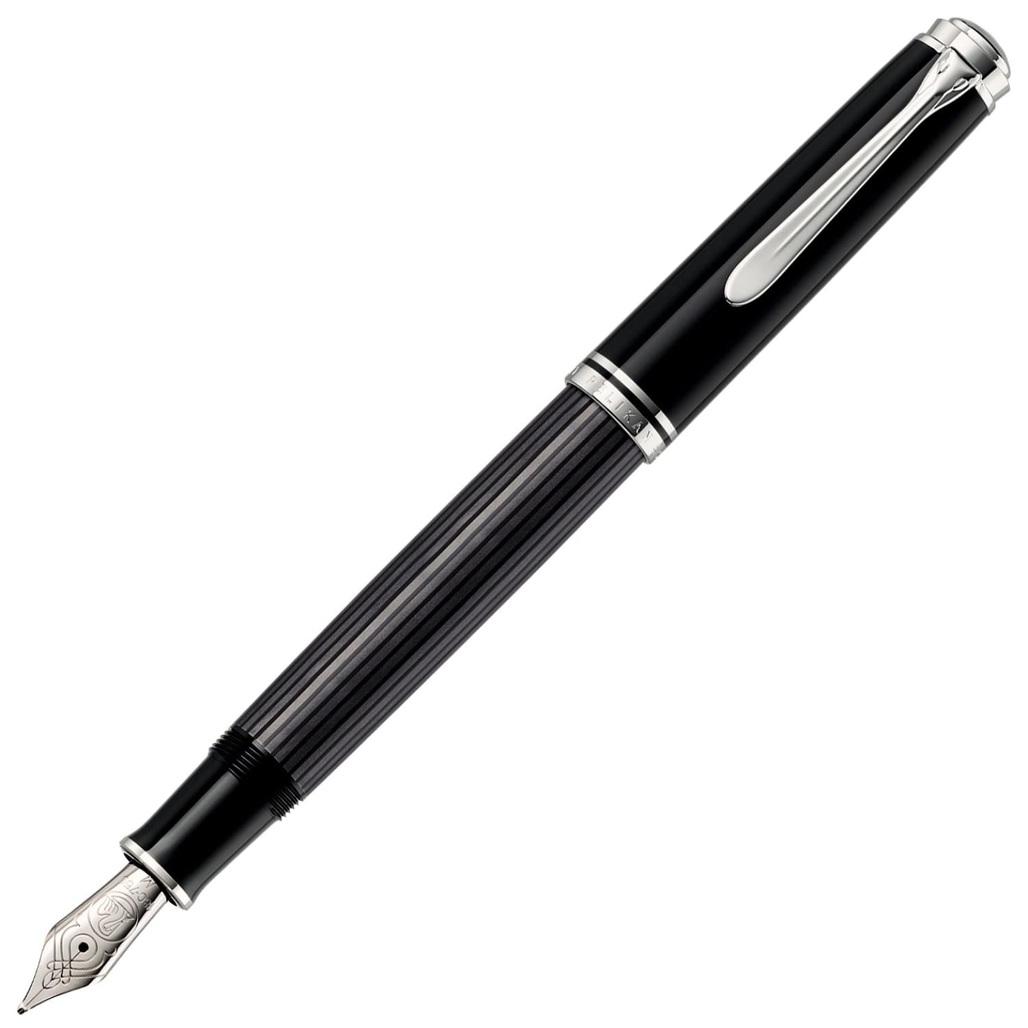 

Pelikan M405 Fountain Pen, Medium, Medium Point, Black Stripe, Souvelane