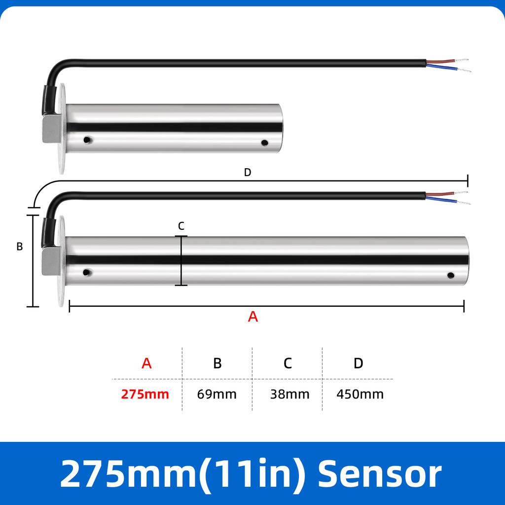 2 IN 1 Water Level Gauge+Sewage Level Gauge With Green Light Digital 52mm Dual Gauge 0-190ohm Sensor For Car Boat Yacht 12V/24V