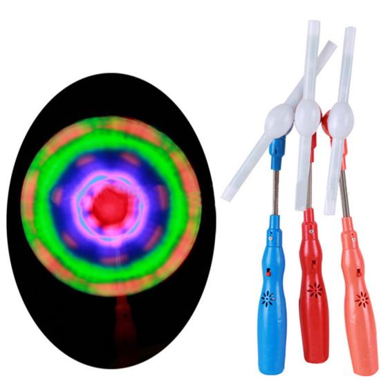 Flashing Light Up LED Spinning Music Windmill Strip Shape Child Toy Gift
