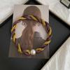 Pearl necklace twist silk scarf high-end neck protection scarf with shirt magnetic silk scarf simple scarf collarbone chain