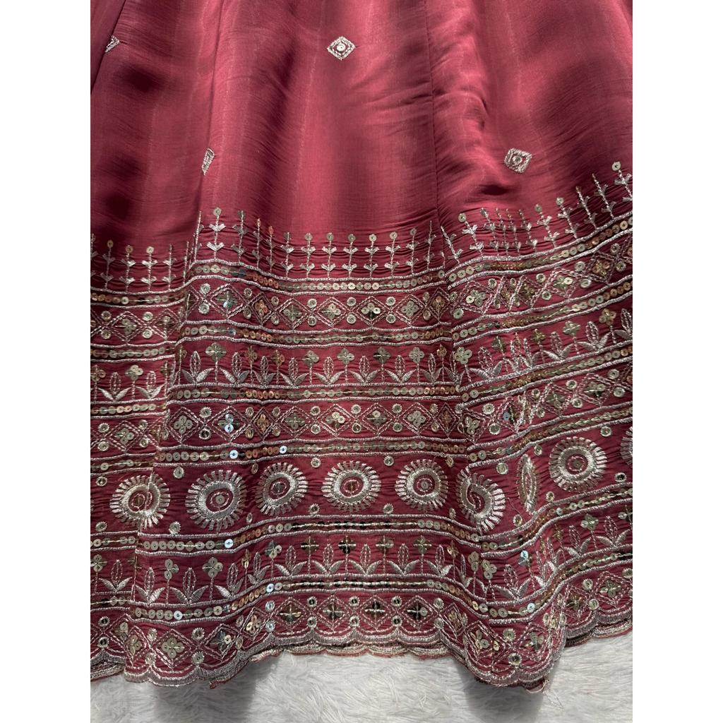 Salwar Kameez Indisk Pakistansk Bröllopsfestklänning Bollywood Anarkali Kostym