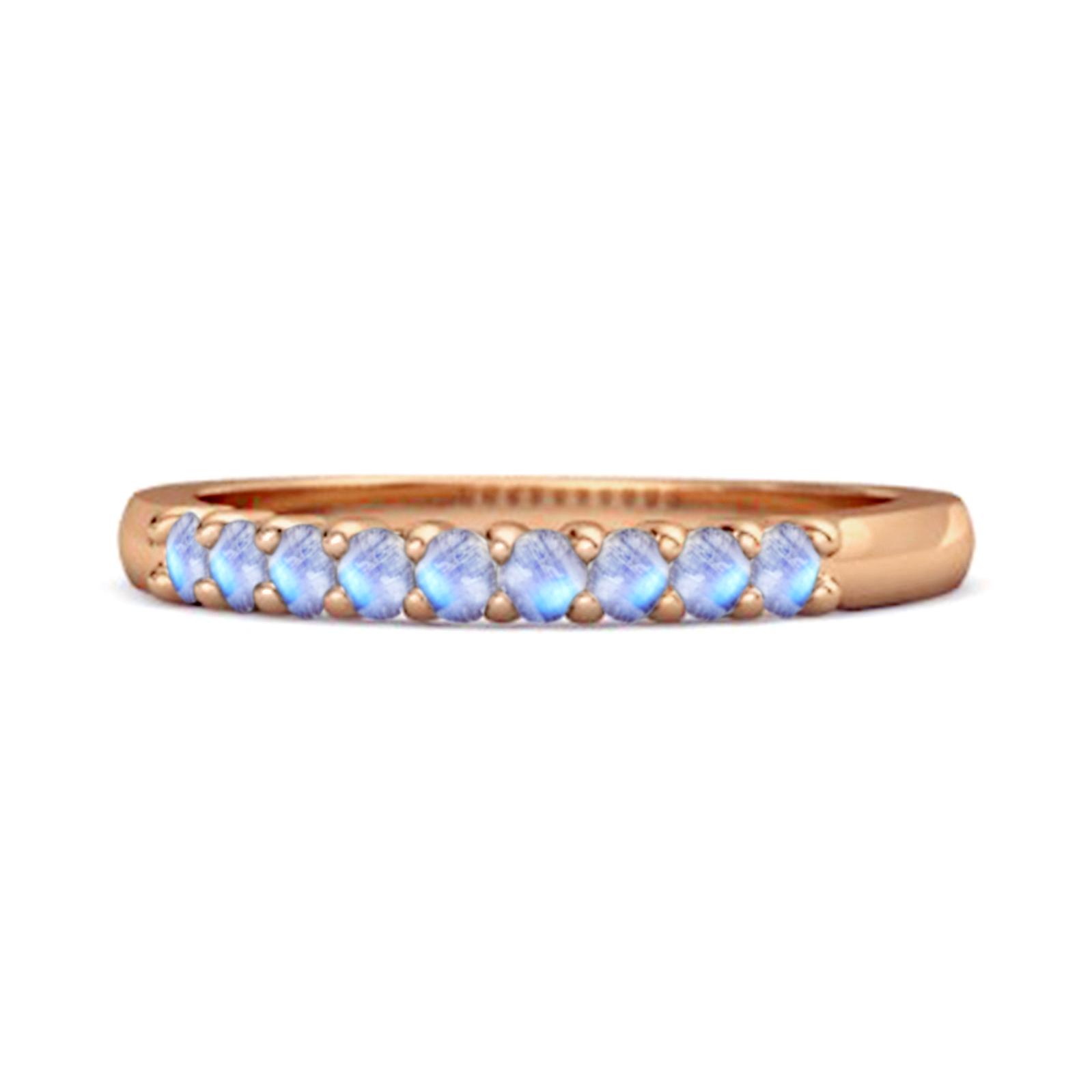 Moonstone Round Half Eternity Ring - 925 Sterling Silver Rose Gold Vermeil 11.5 розового золота