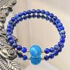 4mm Herbst und Winter Natürlicher Lapislazuli Design Sinn Basic Pendler Armband Armband