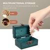 Vintage Jewelry Box Wooden Box Home Desktop Jewelry Storage Box With Password Lock Window Displays Treasure Chest Home Decor
