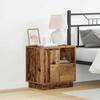 Nightstand with LED Rustic Wood Effect 50 x 34.5 x 50 cm Engineered Wood