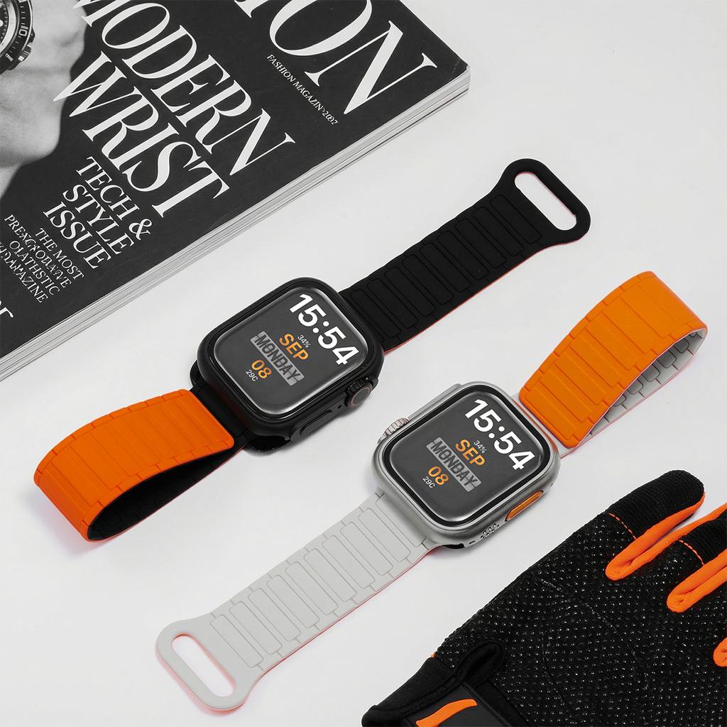 Magnetic Strap+Full Cover Case For Apple Watch S11 10-46/42mm 45 44 40 41mm Frame+Bracelet For Iwatch Series 11 10 9 8 7 6 SE