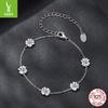 Four-Leaf Clover Moissanite Bracelet, Simple And Versatile Girl'S Heart S925 Sterling Silver Lucky Bracelet.
