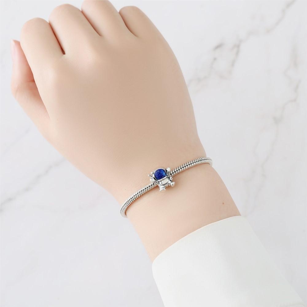 S925 Silver Astronaut Bead Bracelet Charms For Women Birthday Party Gifts Fine Jewelry DIY Accessories