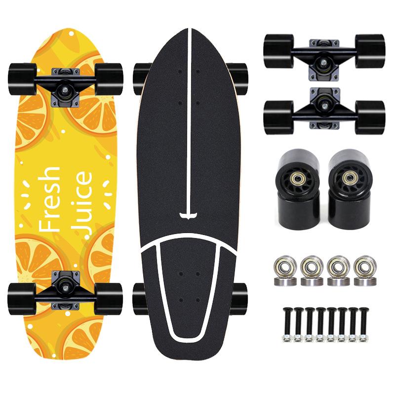 Thailand Maple Big Fish Board Single Upturned Skateboard Walking Board Land Surfboard Brush Street Board Four