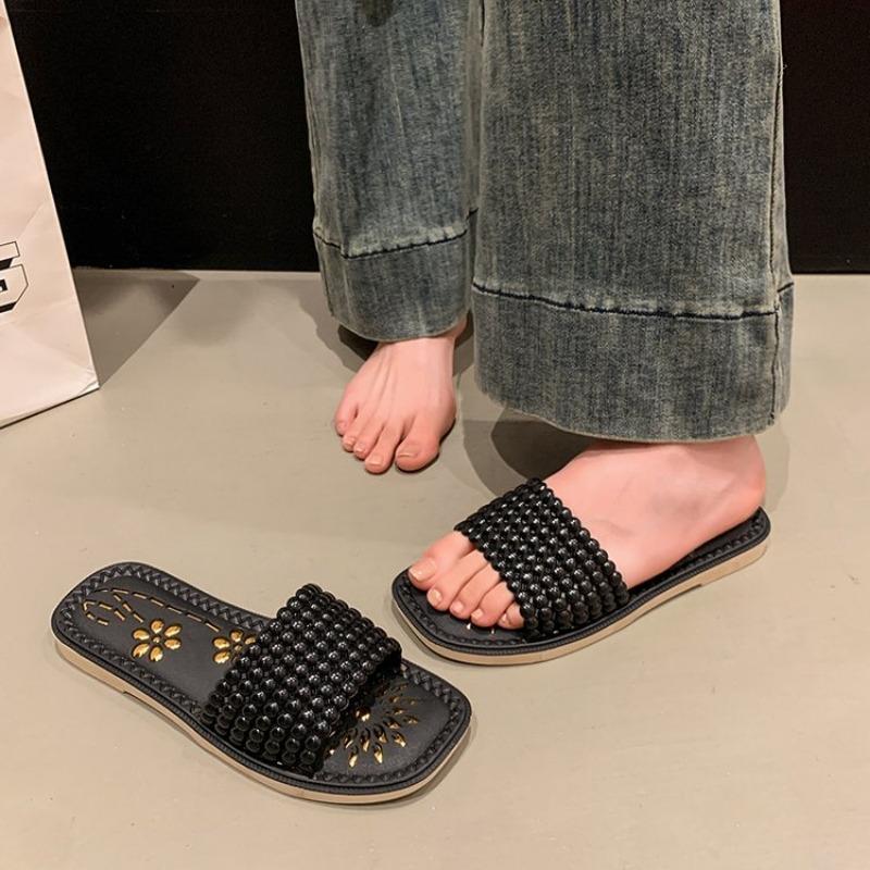 Fashion New lightweight quick-drying woven slippers for women, summer outdoor wear, fairy style, slippers, new wet-water beach