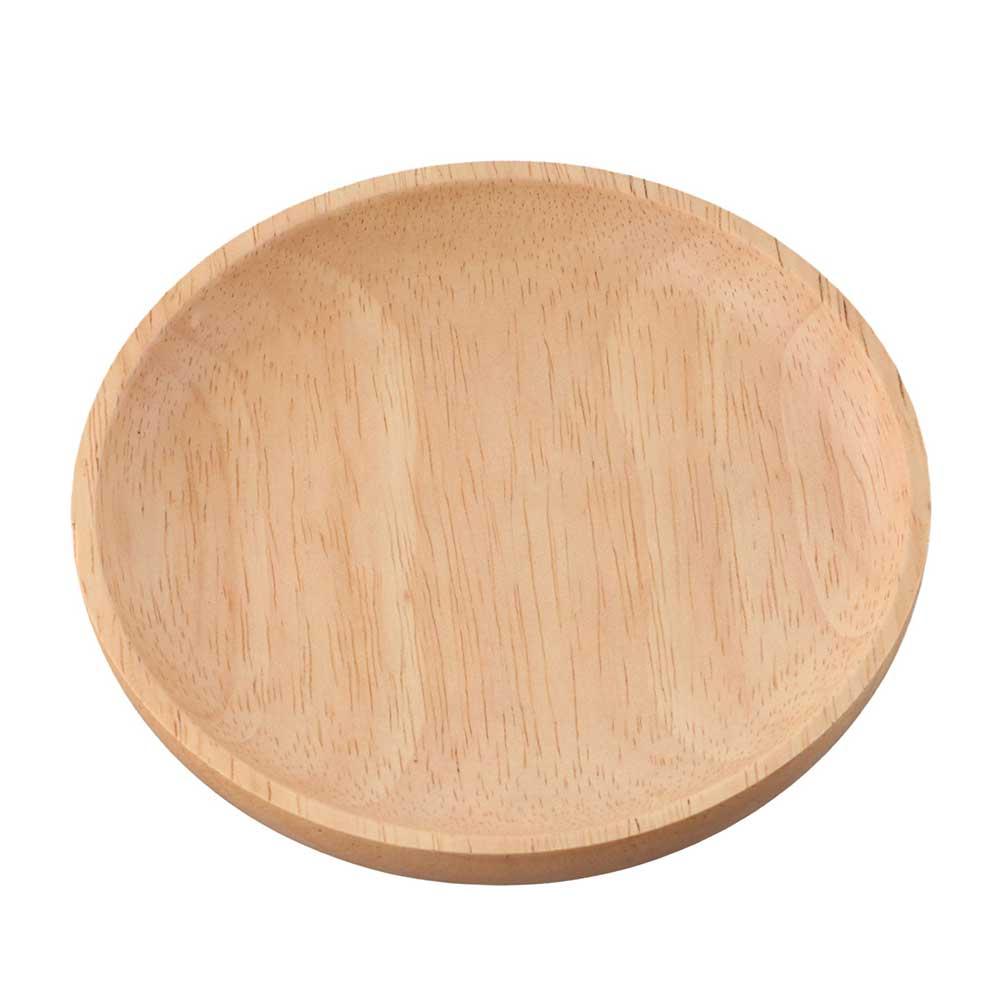 Wood Tableware Round Kitchen Supplies Hand-made Dessert Plate Snack Plate Wood Plate Tea Tray