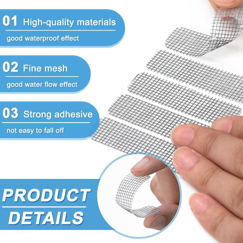 20/30Pcs Self Adhesive Window Screen Repair Sticker Window Drainage Hole Insect Proof Mesh Stickers For Home Door Window Balcony