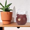 Plastic Bear Head Napkin Holder Waterproof Lovely Toilet Paper Box  Living Room
