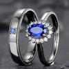 Stylish Gun Black-Plated Couple Rings Set for Men and Women - European and American Wedding Bands