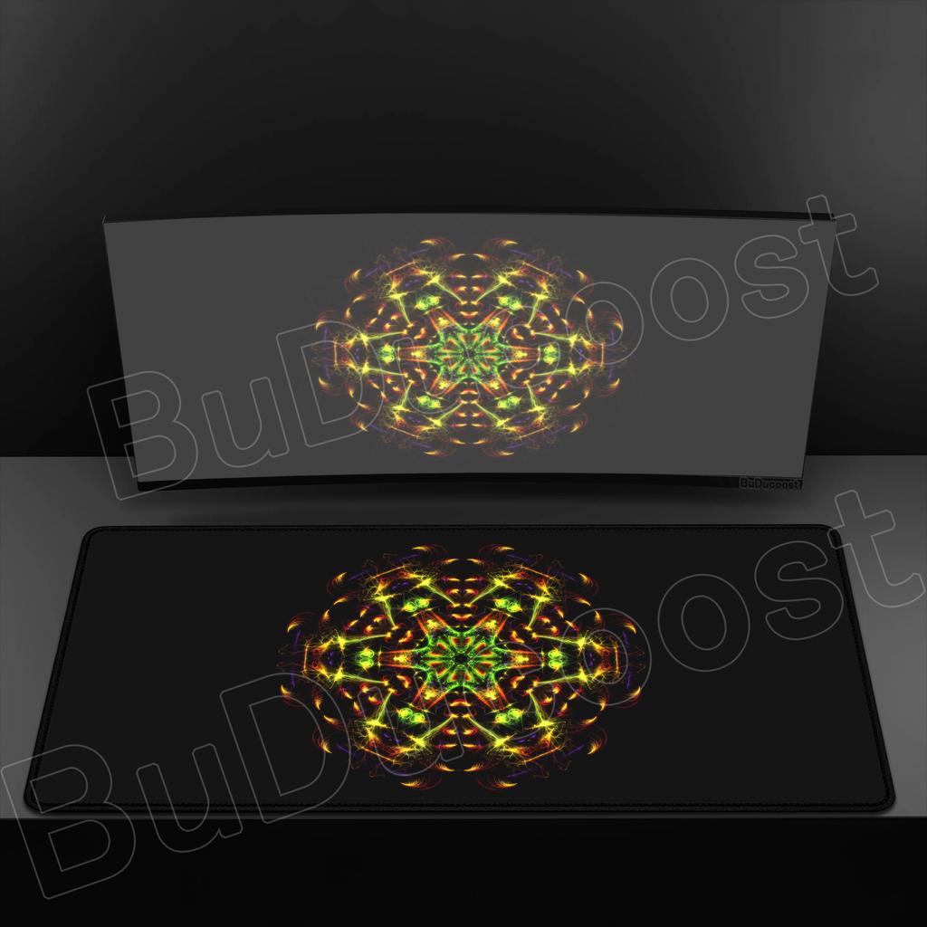 Mandala Mauspads Gaming Zubehör Büro Gamer Tastatur Cooles Technologie Muster Schreibtischunterlage Rutschfest Laptop Großes Gummi-Mauspad