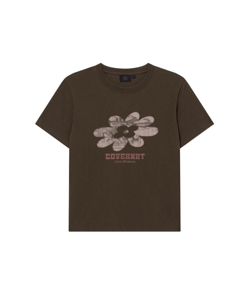 COVERNAT WOMAN Clover Graphic Short Sleeve T-Shirt Chocolate