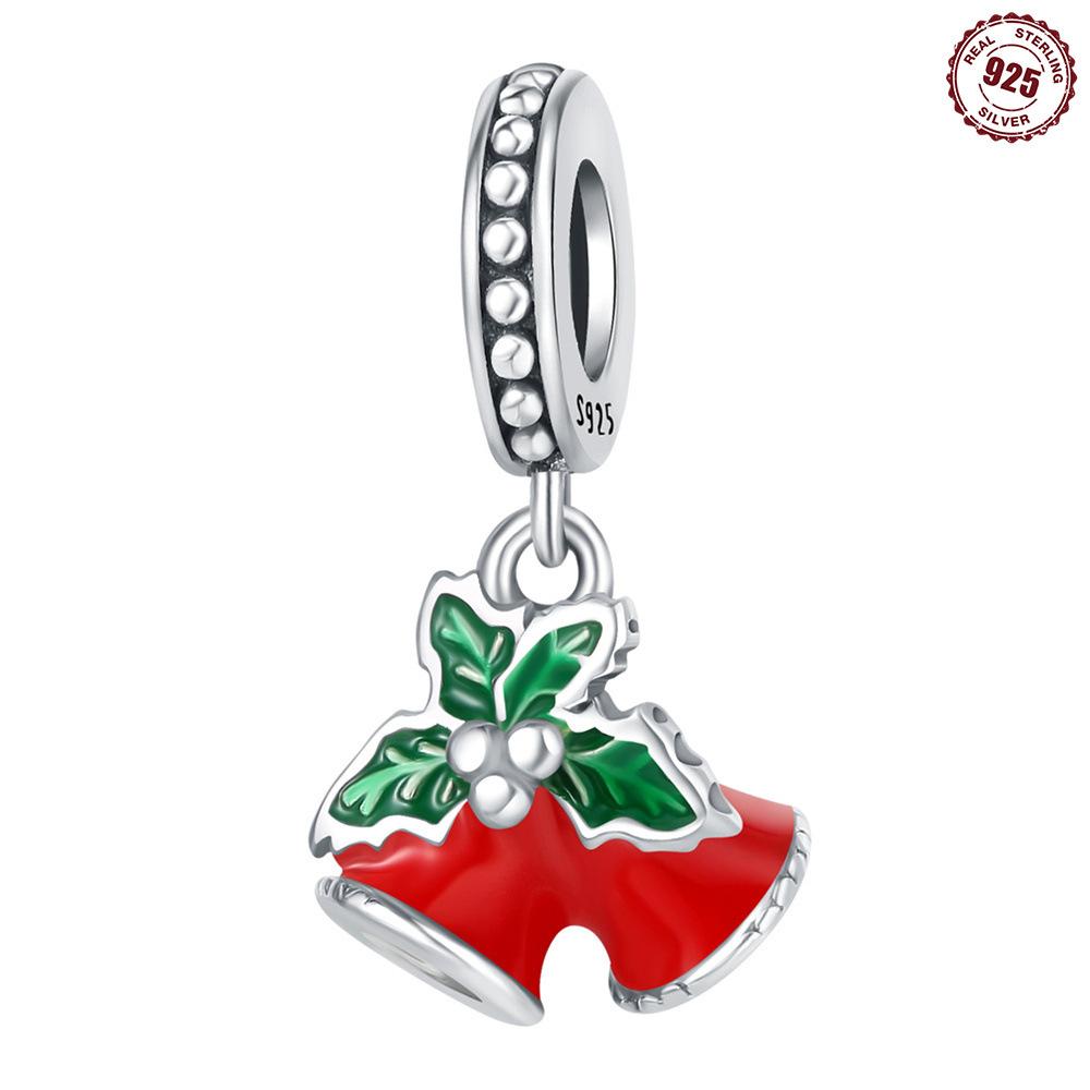 Christmas Theme 9 Sterling Silver Pendant Christmas Bells Pendant Accessories Exquisite Diy Bracelet Necklace Beads