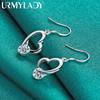 925 Sterling Silver Heart AAA Zircon Earrings For Women Charm Jewelry