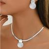 2-Piece Elegant Necklace & Stud Earrings Set for Women, New Arrival Luxury Jewelry, Stylish High-End Accessory & Perfect Gift
