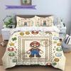 Mario Themed Duvet Cover & Pillowcases, Mario Fan Game Bedding, Great Gift.chl