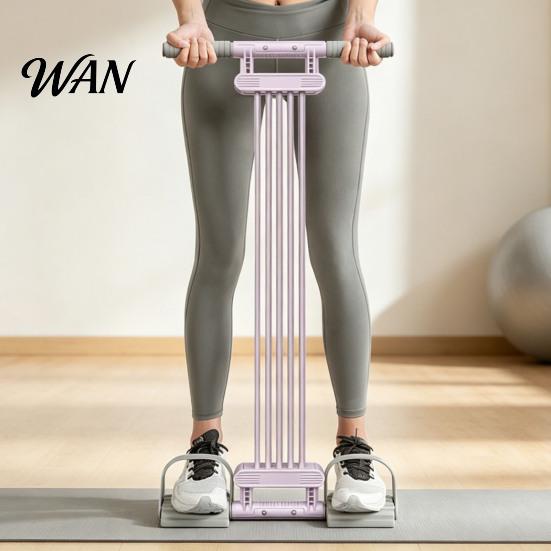 Oefenweerstandsbanden Pedaalband met Handvat, Verstelbare Buik Taille Arm Benen Krachttraining Workout Band, Sit-Up Spantouw Enkel