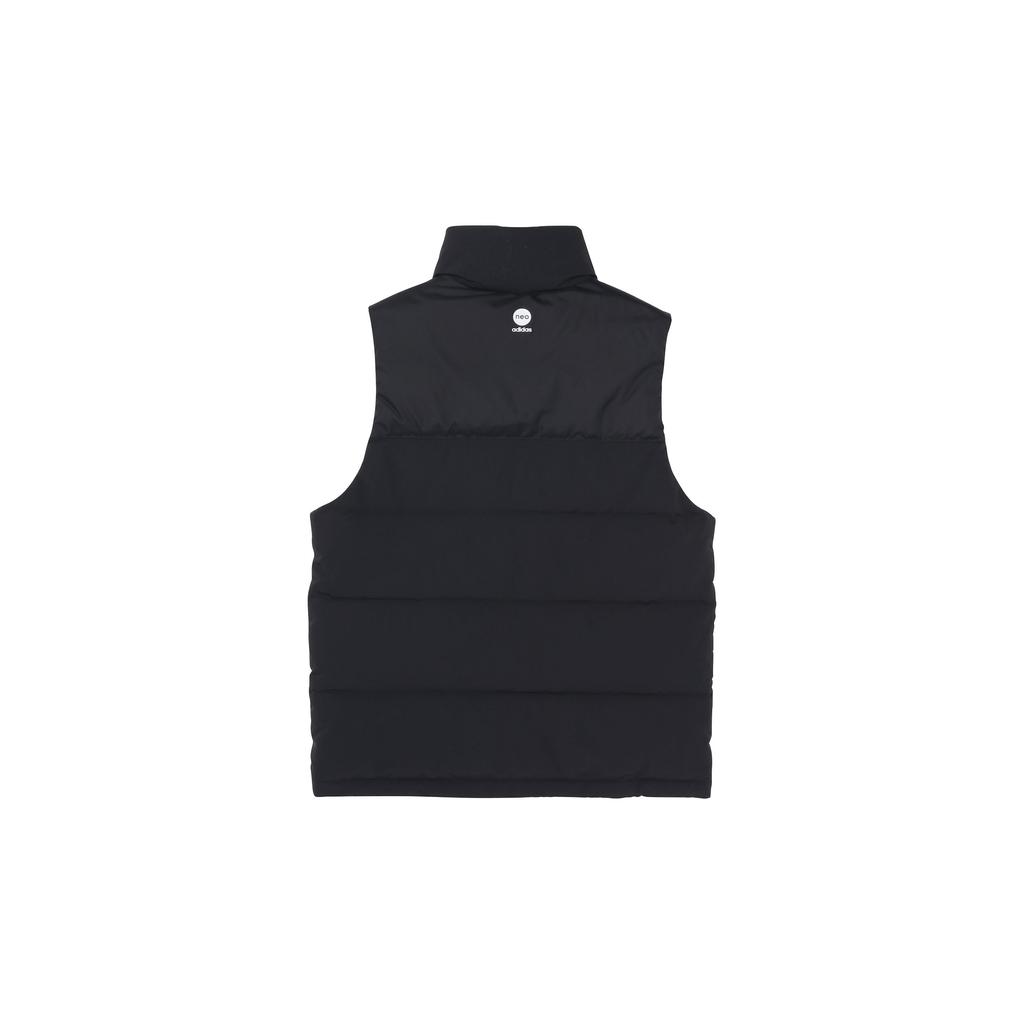 Adidas Neo FW22 Utility Down Vest With Stripe Print And Zipper Unisex Outerwear Black HN4776