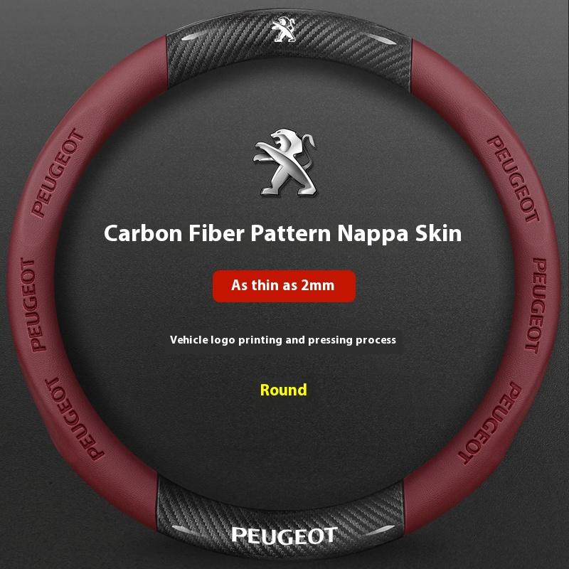 For Peugeot 107 108 206 207 208 301 307 308 406 407 408 508 607 106 3008 4008 5008 GT RCZ Car Fiber Leather Steering Wheel Cover