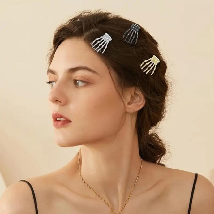 Halloween Skeleton Hair Claw Clip Ponytail Claw Barrettes Hair Adornment