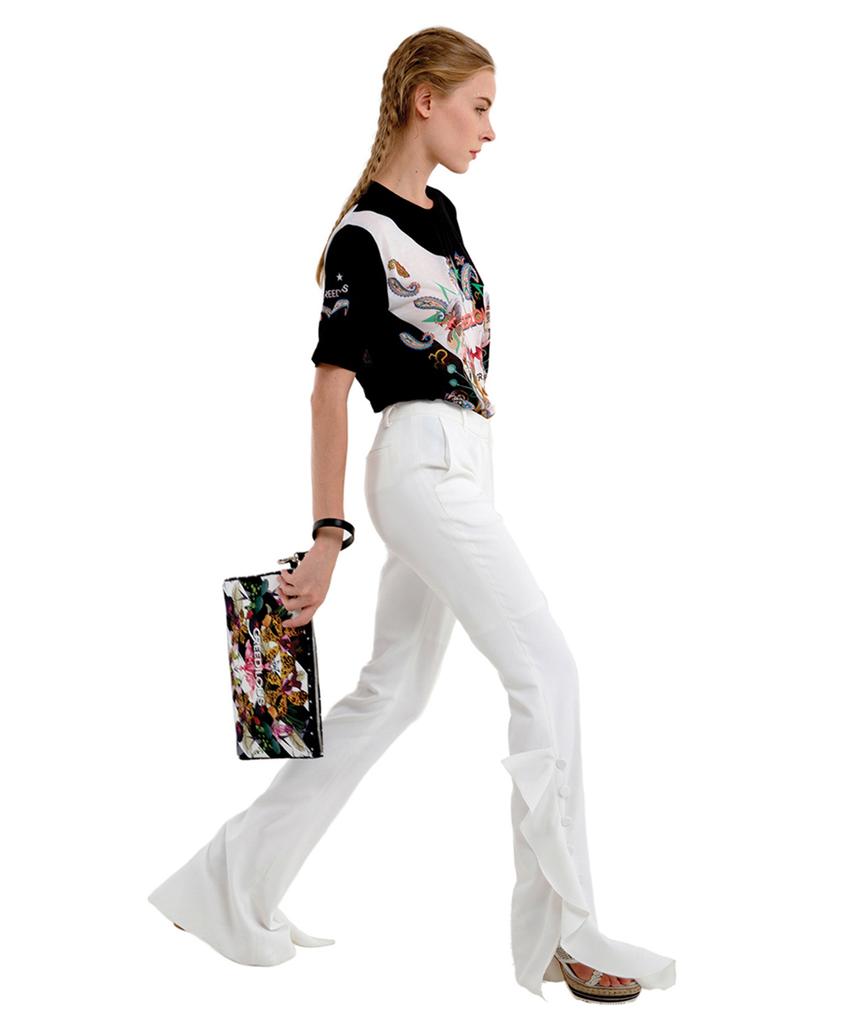 GREEDILOUS White Ruffle Pants