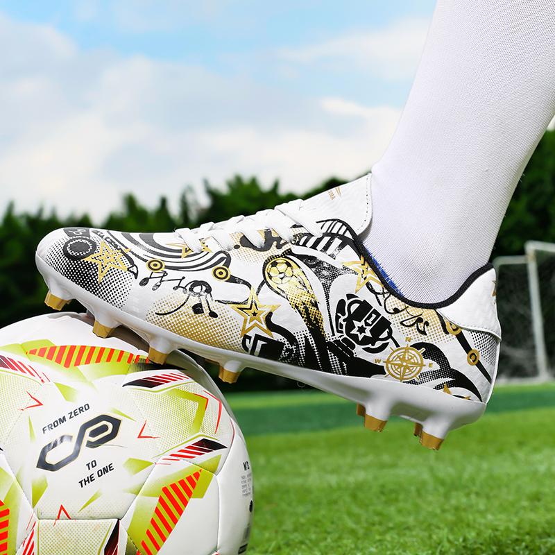 31-44 Boys Leather  Football Boots Men's Professional Artificial Turf Training Football Boots for Girls