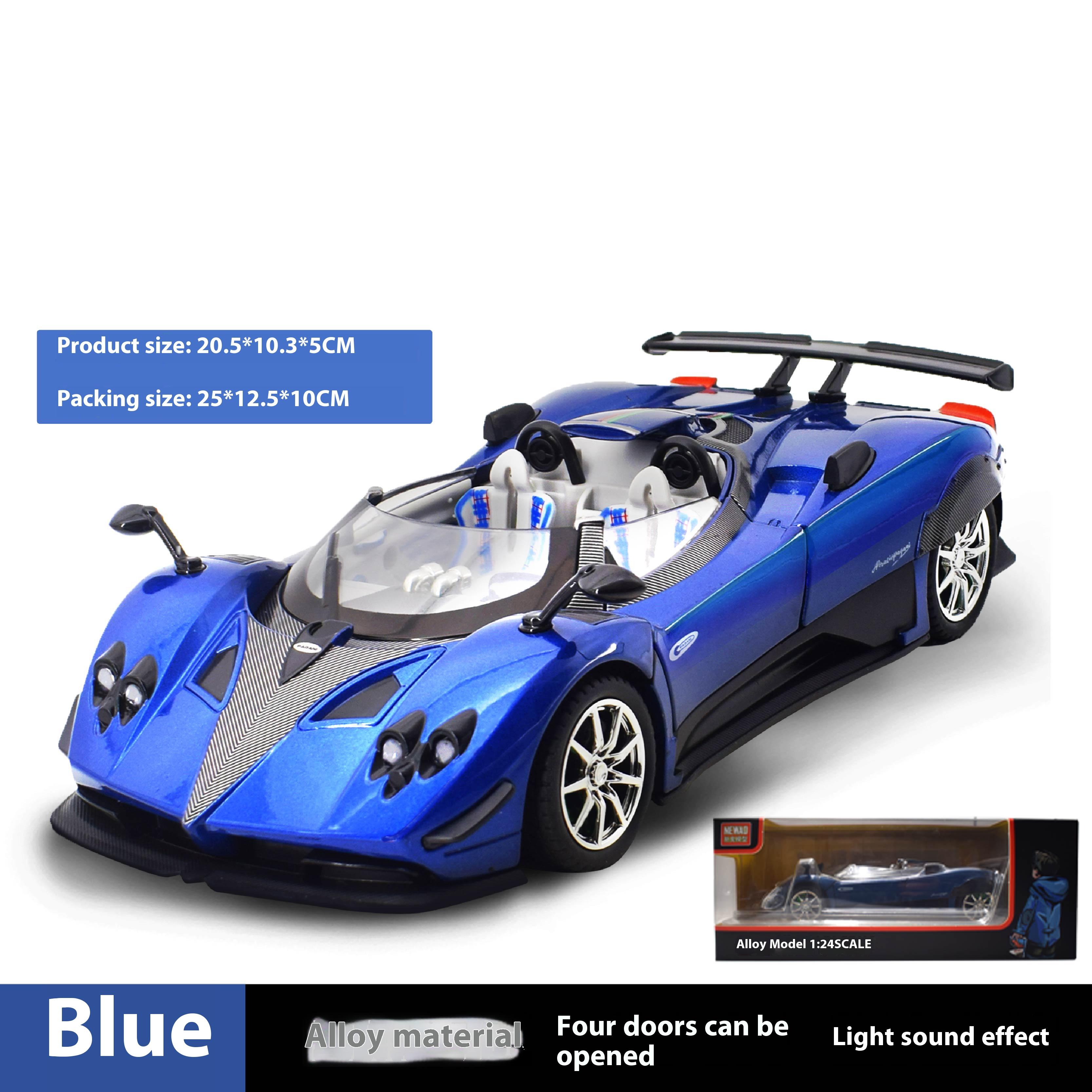 

Масштаб 1/24 Pagani Zongta HP Суперкар Zonda Модель автомобиля из сплава, Звук и свет Детская игрушка Украшения, Коллекция автомобилей Отправить подарок мальчику синий