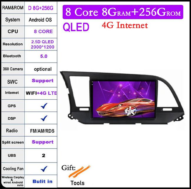 For Hyundai Elantra 6 2016 2017 2018 Car Radio Multimedia Video 4G+WIFI Player Navigation Stereo Screen