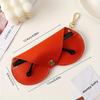 Cute Hanging Faux Leather Sunglasses Reading Glasses Storage Bag Litchi Embossed Glasses Cover Portable Travel Eyewear Holder