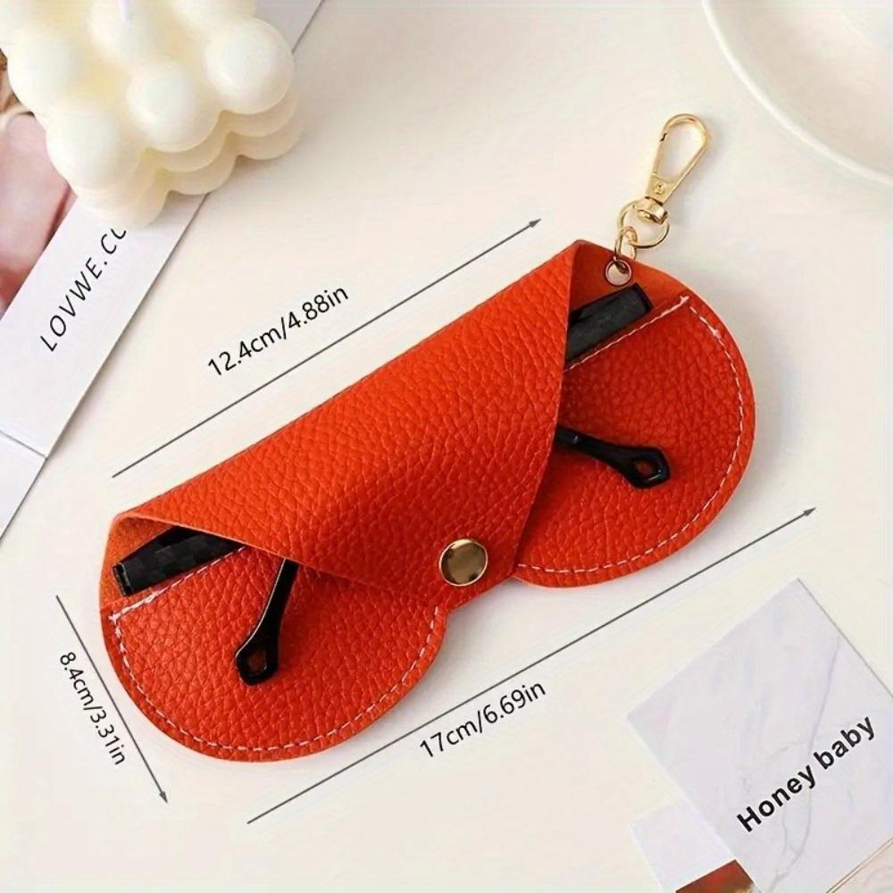 Cute Hanging Faux Leather Sunglasses Reading Glasses Storage Bag Litchi Embossed Glasses Cover Portable Travel Eyewear Holder