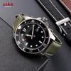 Correa de Reloj de Lona 22mm 24mm Correa de Reloj de Nylon y Cuero Impermeable para Seiko para Omega Pulsera Deportiva Cinturón con Costura Hecha a Mano