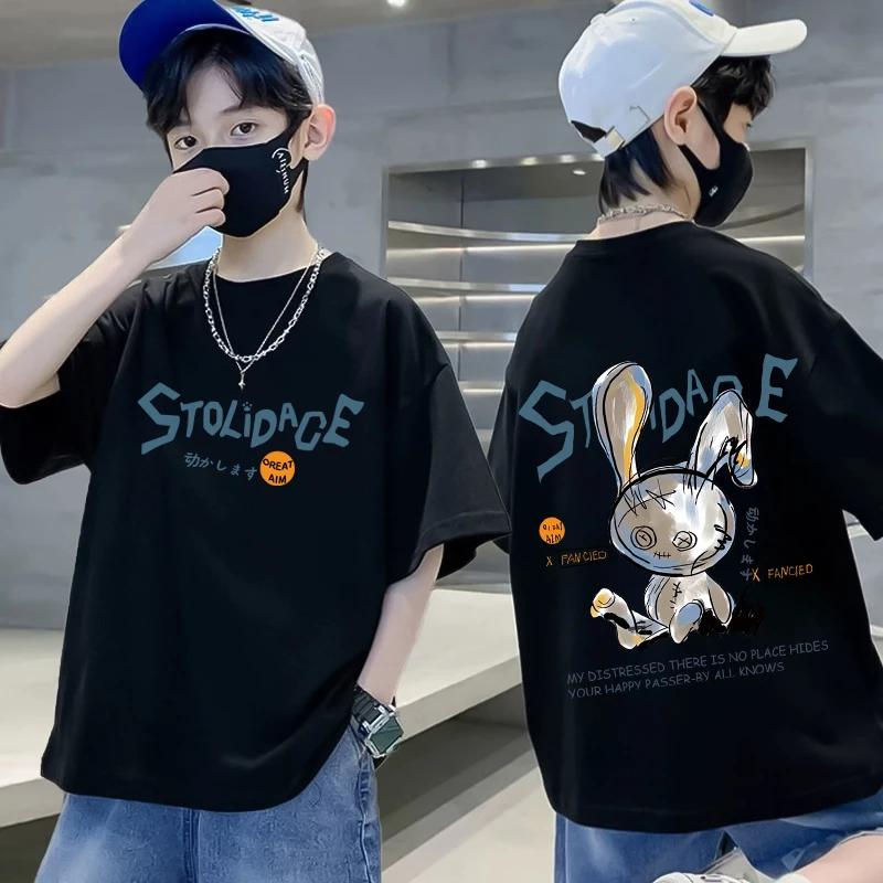 Children s Cartoon Pattern T-shirt for Spring/Summer - Plus Size. Stylish, Casual, and Versatile. 100