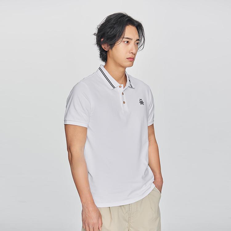 Embroidered Logo Solid Standard Short Sleeve Polo Shirt Men tops LMT010063207760K14000