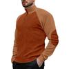 Spring and Autumn Men's Outdoor Raglan Sleeve Casual Stand Collar Loose Corduroy Long Sleeve Sweatshirt