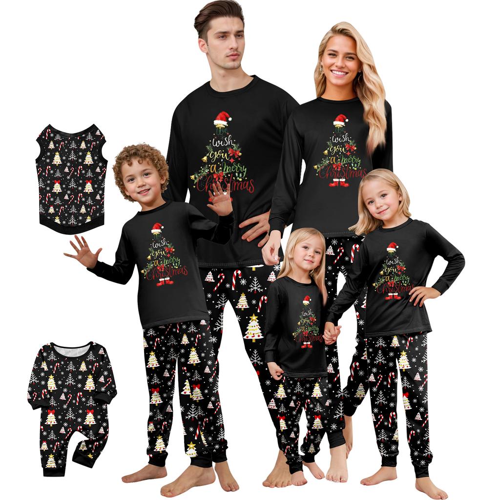 Druk Piżamy Słodki Zestaw Rodzinny, Ubrania Domowe, Zestaw Rodzinny Top z Długim Rękawem Spodnie